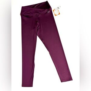 Ivory Ella Plum purple cross over waist leggings New